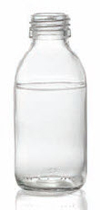 150 ml siroopfles, helder, type 3 geblazen glas